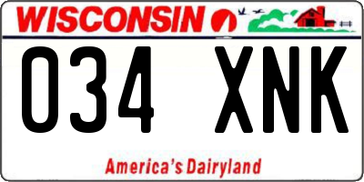 WI license plate 034XNK