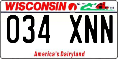 WI license plate 034XNN