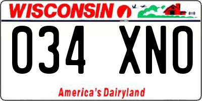 WI license plate 034XNO