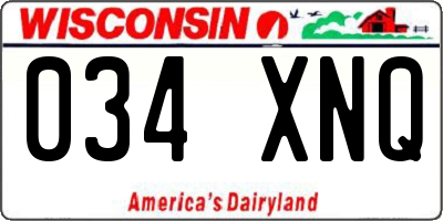 WI license plate 034XNQ