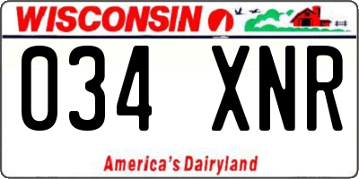 WI license plate 034XNR