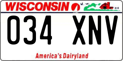 WI license plate 034XNV