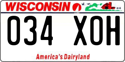 WI license plate 034XOH