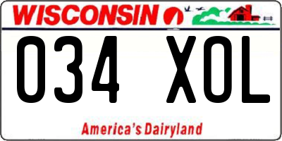 WI license plate 034XOL