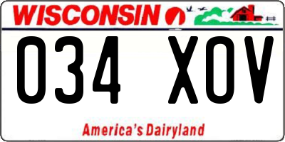 WI license plate 034XOV