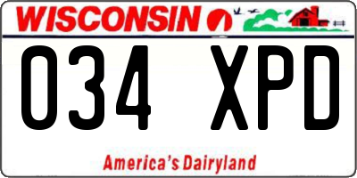 WI license plate 034XPD