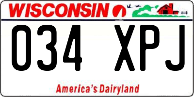 WI license plate 034XPJ