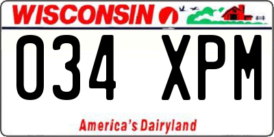 WI license plate 034XPM