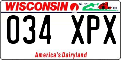 WI license plate 034XPX