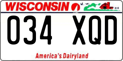 WI license plate 034XQD