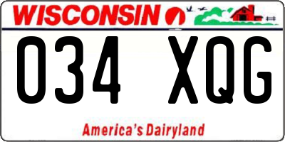 WI license plate 034XQG