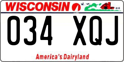 WI license plate 034XQJ