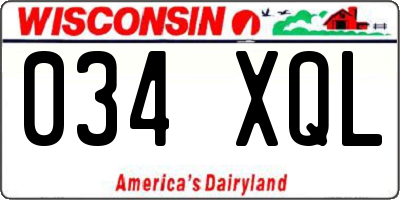 WI license plate 034XQL