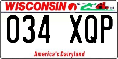 WI license plate 034XQP
