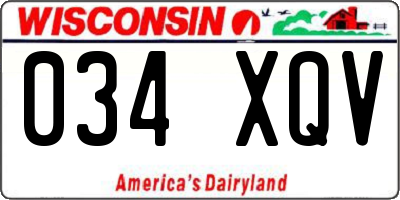WI license plate 034XQV