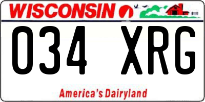 WI license plate 034XRG