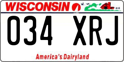 WI license plate 034XRJ
