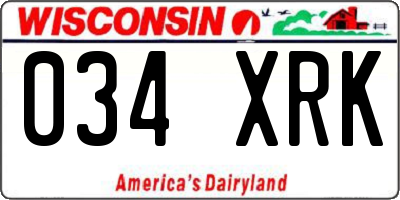 WI license plate 034XRK
