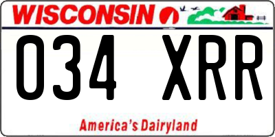 WI license plate 034XRR