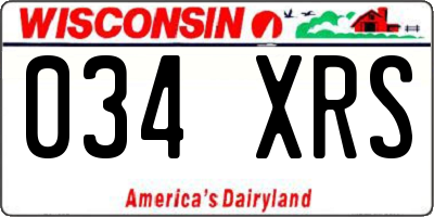 WI license plate 034XRS