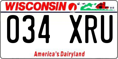 WI license plate 034XRU