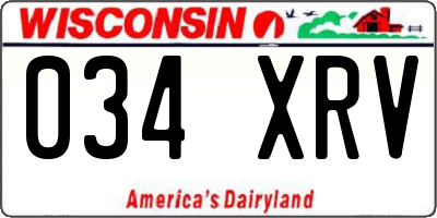 WI license plate 034XRV