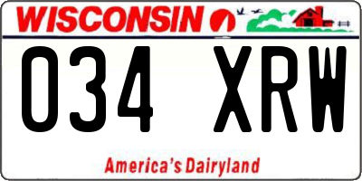 WI license plate 034XRW