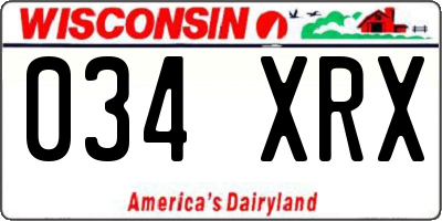 WI license plate 034XRX