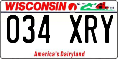 WI license plate 034XRY