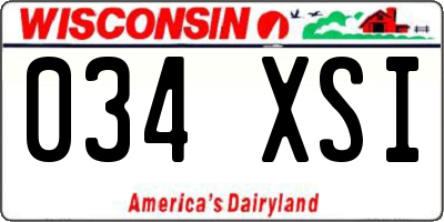 WI license plate 034XSI