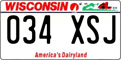WI license plate 034XSJ