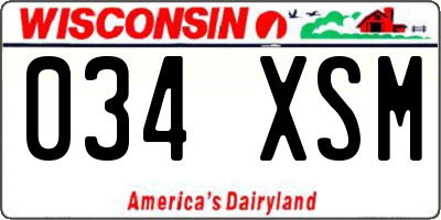 WI license plate 034XSM