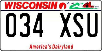 WI license plate 034XSU