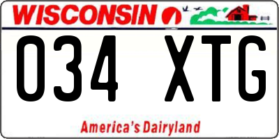 WI license plate 034XTG
