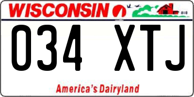 WI license plate 034XTJ