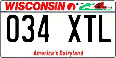 WI license plate 034XTL