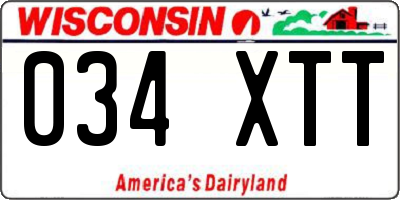 WI license plate 034XTT