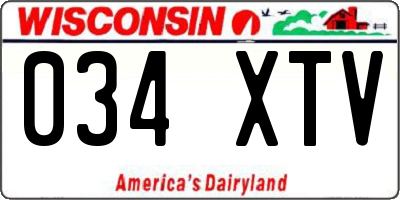 WI license plate 034XTV