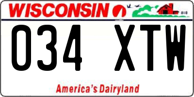 WI license plate 034XTW