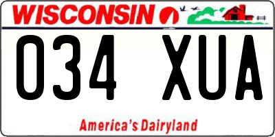 WI license plate 034XUA