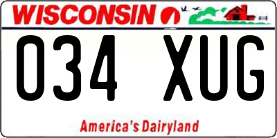 WI license plate 034XUG