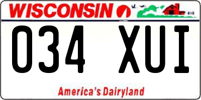 WI license plate 034XUI
