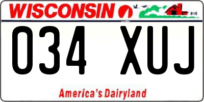 WI license plate 034XUJ