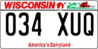WI license plate 034XUQ