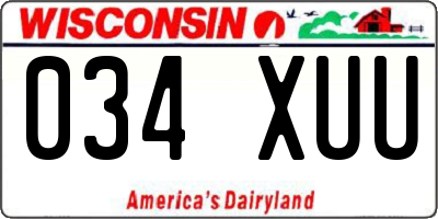 WI license plate 034XUU
