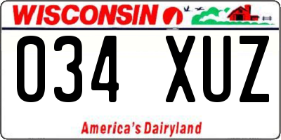 WI license plate 034XUZ