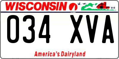 WI license plate 034XVA