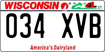 WI license plate 034XVB