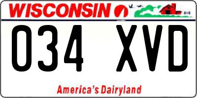 WI license plate 034XVD