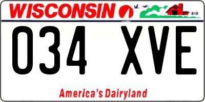 WI license plate 034XVE